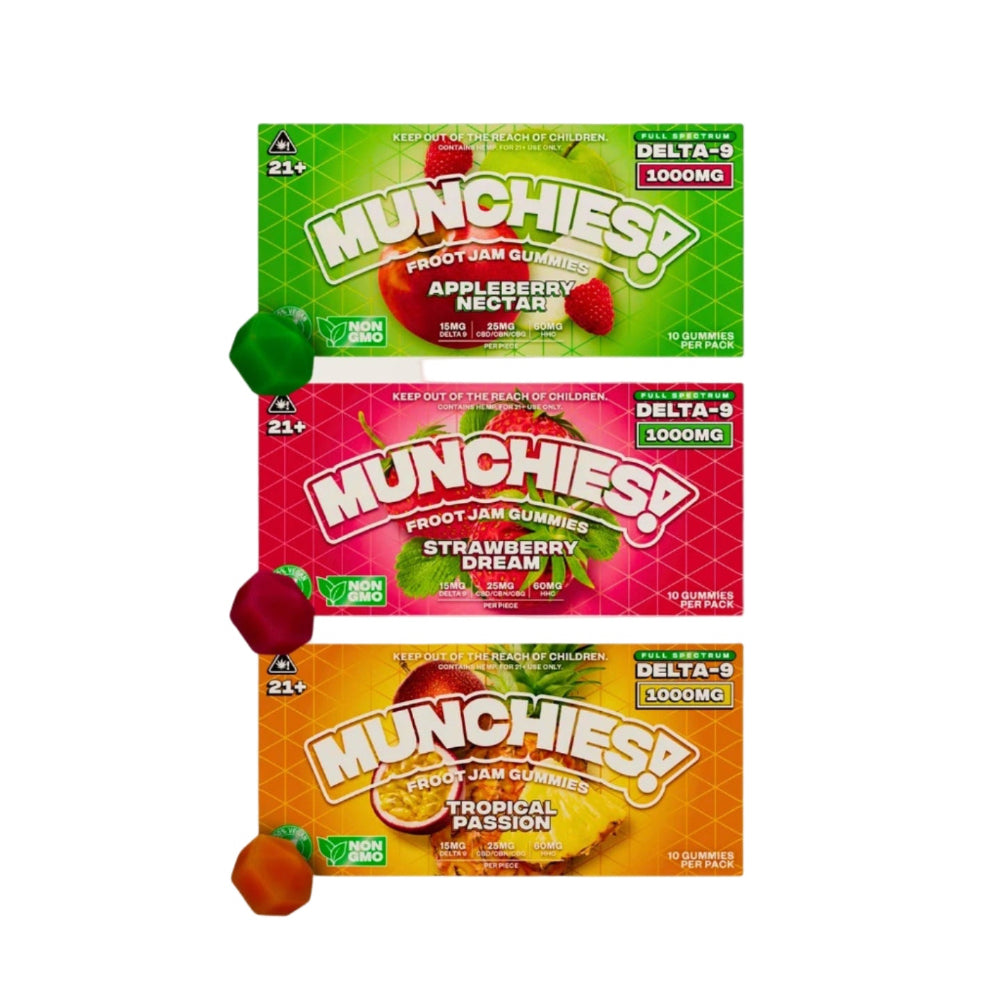 Delta Munchies | Gomitas Delta 9 THC 15 mg/pza + HHC 60 mg/pza + CBD 25 mg/pza | 10 piezas