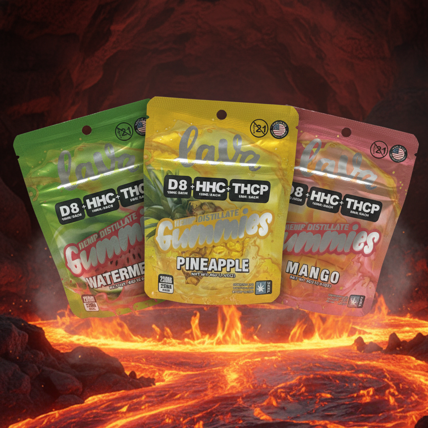 Lava | Gomitas Delta 8 THC 10mg/pza + HHC 10mg/pza + THCP 5mg/pza | 10 piezas