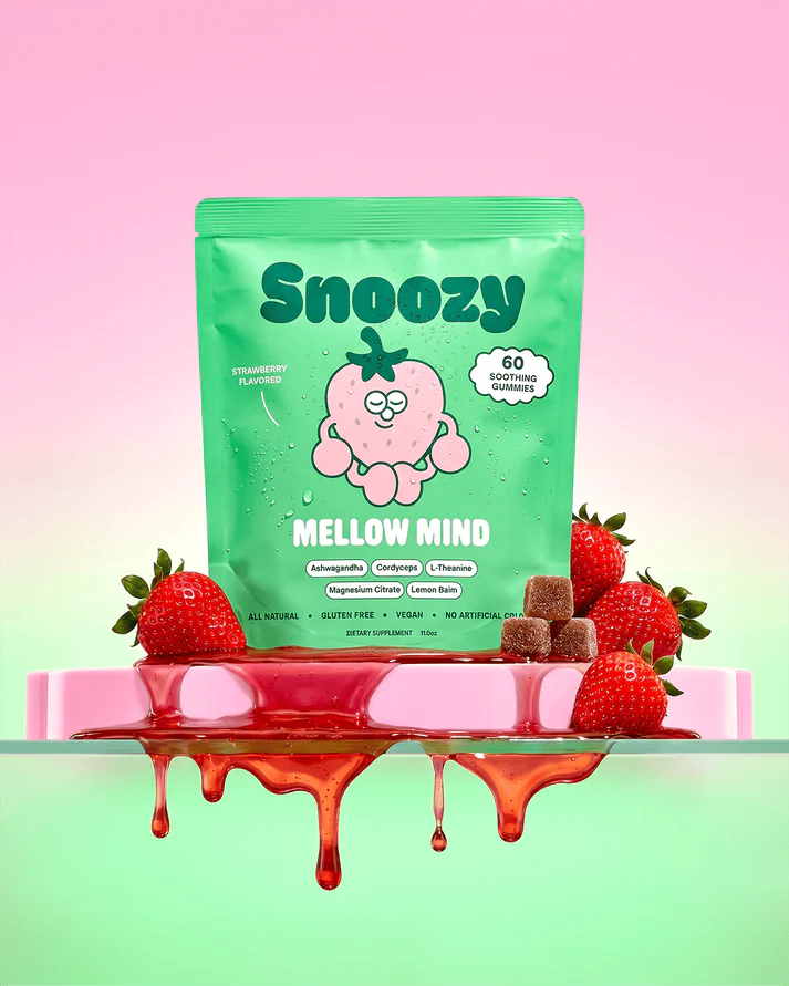 Snoozy | Gomitas Mellow Mind Botanical | Ashwagandha + Cordyceps + L-Theanina + Lemon Balm |60 piezas