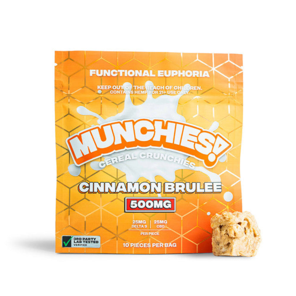 Delta Munchies | Barras de Cereal de Arroz Inflado Delta 9 THC 25 mg/pza + CBD 25mg/pza | 10 piezas