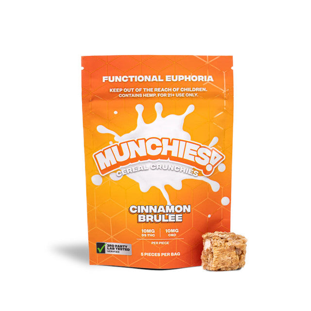 Delta Munchies | Barras de Cereal de Arroz Inflado Delta 9 THC 25 mg/pza + CBD 25mg/pza | 5 o 10 piezas