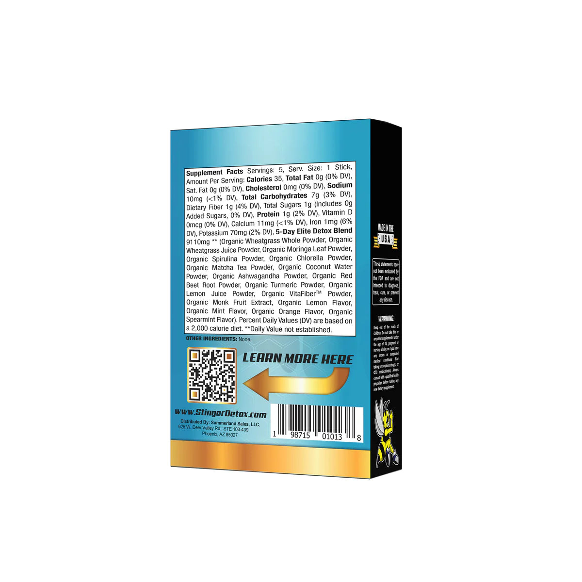 Stinger | Detox Drink Mix - 5 Stick Packs | Limpia tu sistema del cannabis