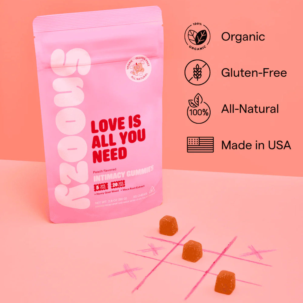 Snoozy | Gomitas Intimacy Delta 9 THC 5 mg/pza + CBD 20 mg/pza | 20 piezas