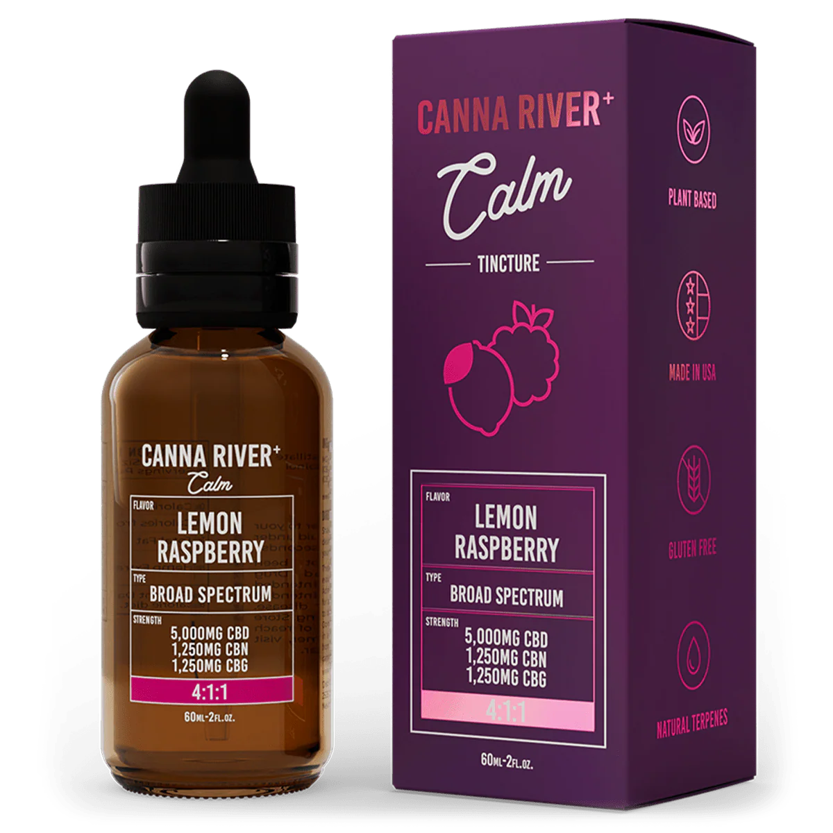 Canna River | Calm Tintura Clasica CBD E. Completo 500mg + 120mg CBN + 120mg CBG  | 60 ml