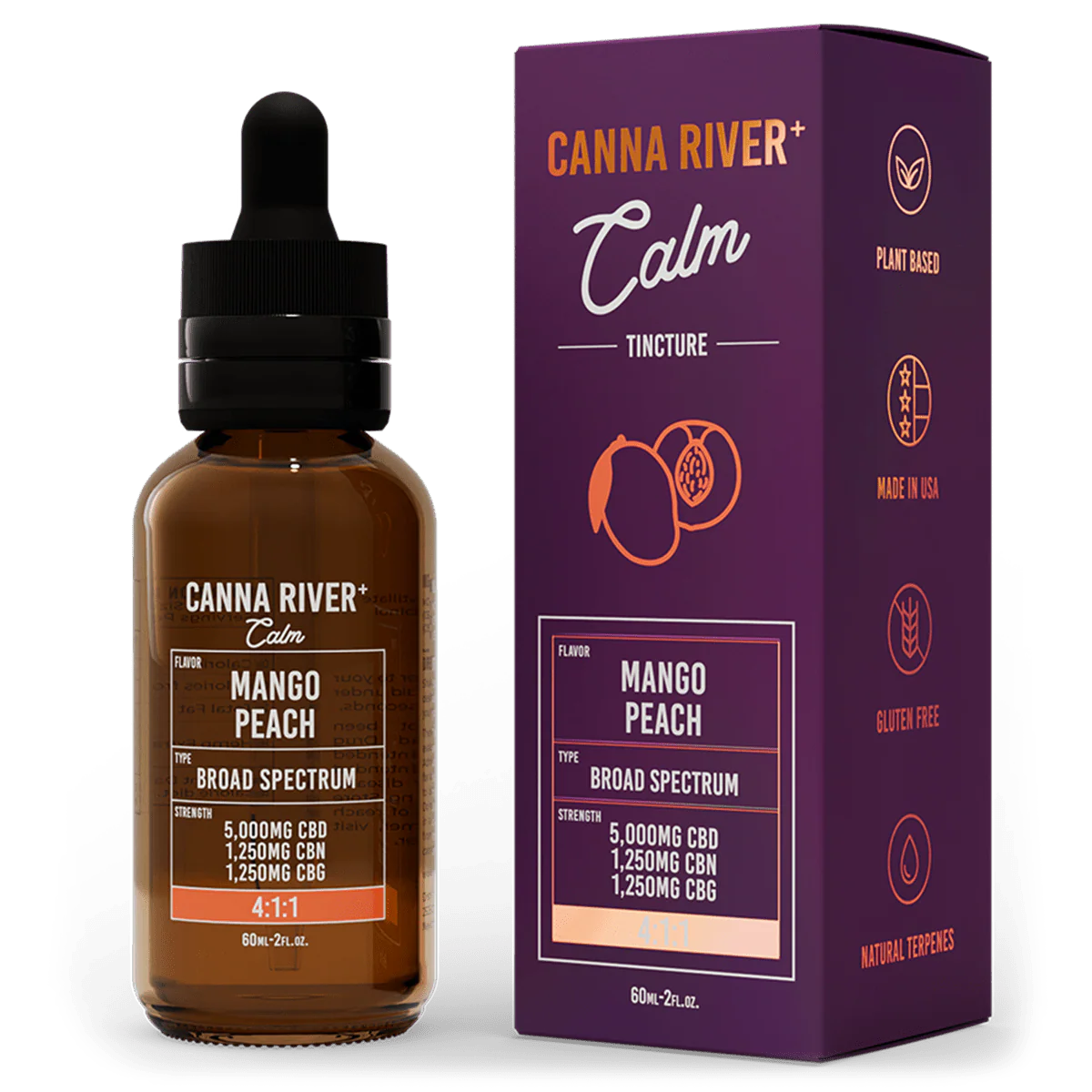 Canna River | Calm Tintura Clasica CBD E. Completo 500mg + 120mg CBN + 120mg CBG  | 60 ml