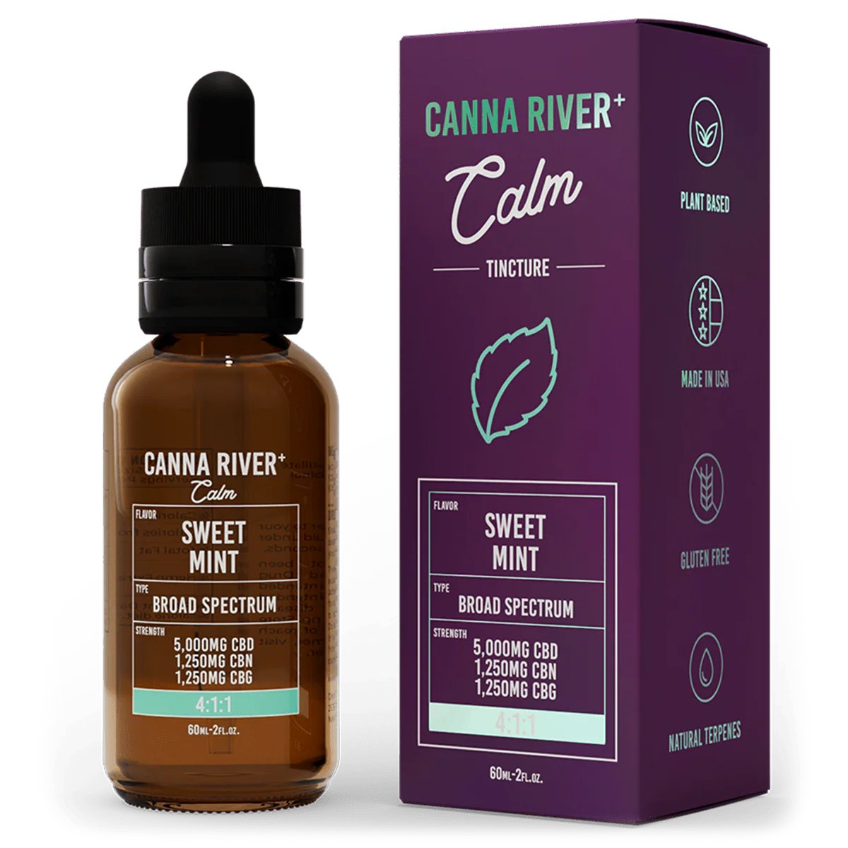 Canna River | Calm Tintura Clasica CBD E. Completo 500mg + 120mg CBN + 120mg CBG  | 60 ml
