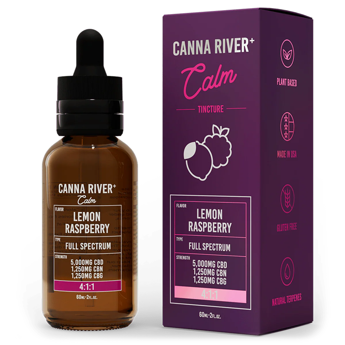 Canna River | Calm Tintura Clasica CBD E. Completo 500mg + 120mg CBN + 120mg CBG  | 60 ml