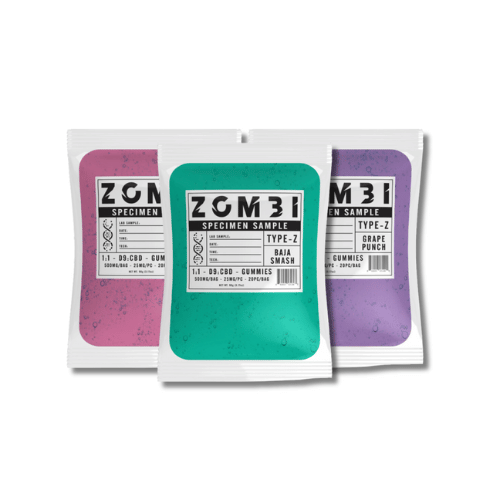 Zombi, Space Goods o Pure Delta 9 THC + CBD 2, 15 o 20 Piezas | Gomitas en Mal Estado