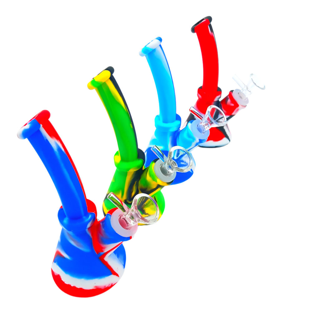 Stash X | 6'' Silicone Beaker Base Water Pipe with | 14 MM Glass Bowl