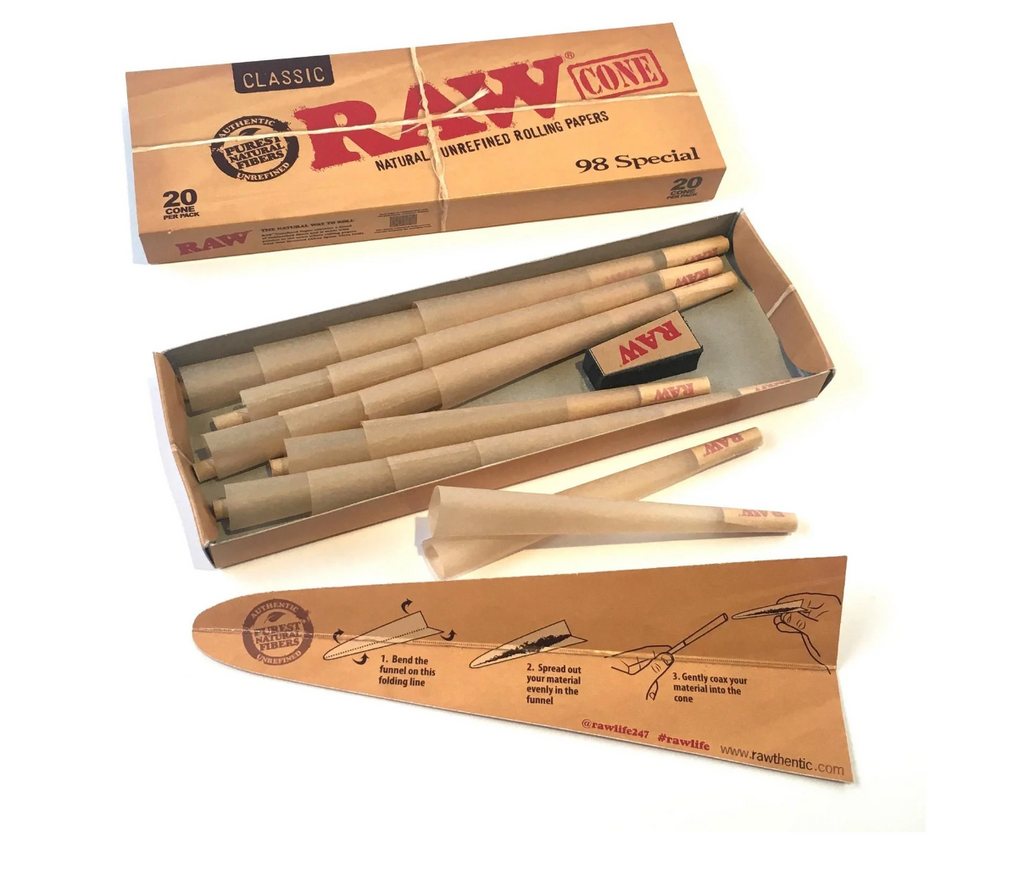 RAW | Hasta 720 Conos Pre Rolados Classic 1 1/4, King Size, Single Size, Peacemaker, 98 mm | 1 pieza