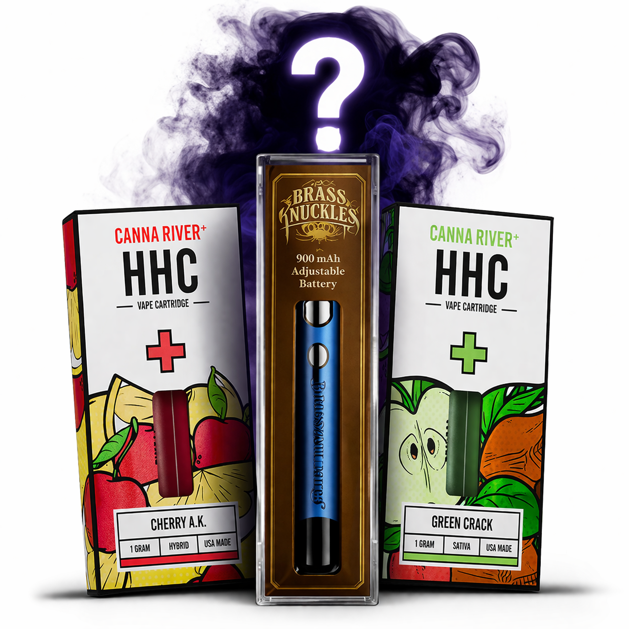 Six Seven Stasher Pack | 2 Cartuchos Canna River + Bateria Brass Knuckles para Cartucho de Wax 510