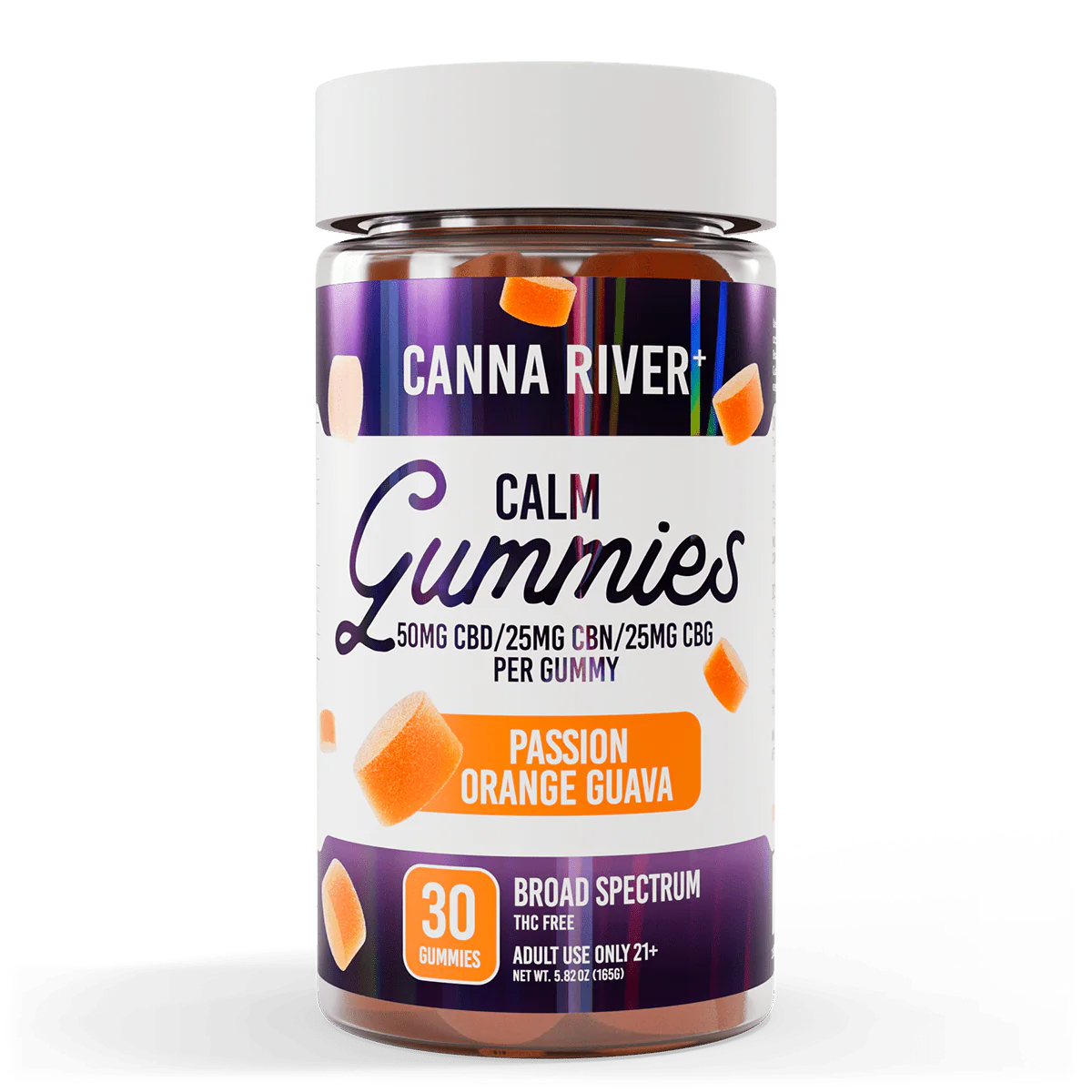 Canna River |  Gomitas Calm CBD E. Amplio 50 mg/pza + CBN 25 mg/pza + CBG 25 mg/pza | 30 piezas