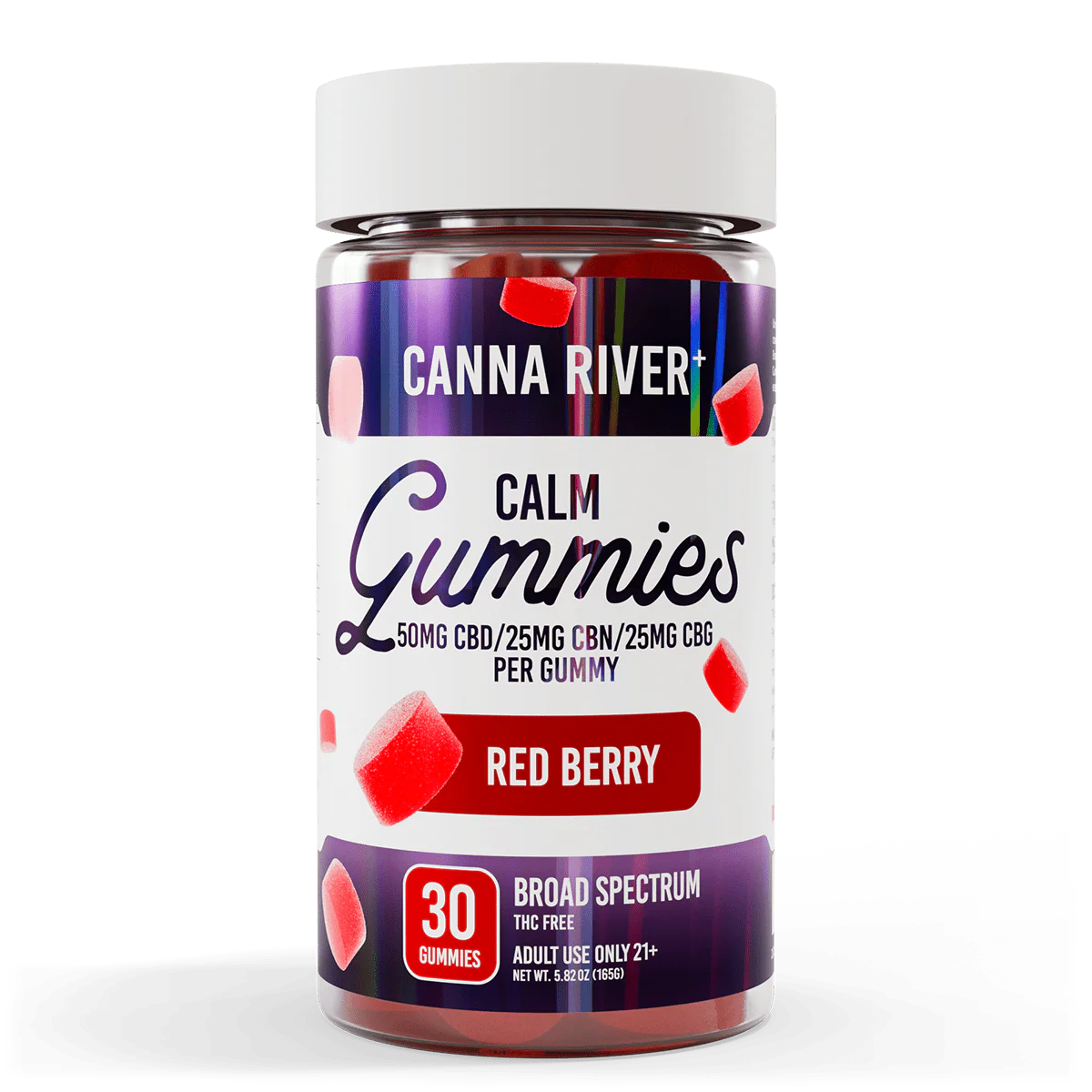 Canna River |  Gomitas Calm CBD E. Amplio 50 mg/pza + CBN 25 mg/pza + CBG 25 mg/pza | 30 piezas