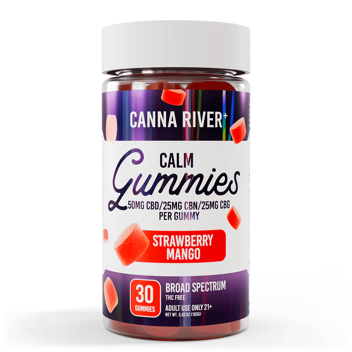 Canna River |  Gomitas Calm CBD E. Amplio 50 mg/pza + CBN 25 mg/pza + CBG 25 mg/pza | 30 piezas