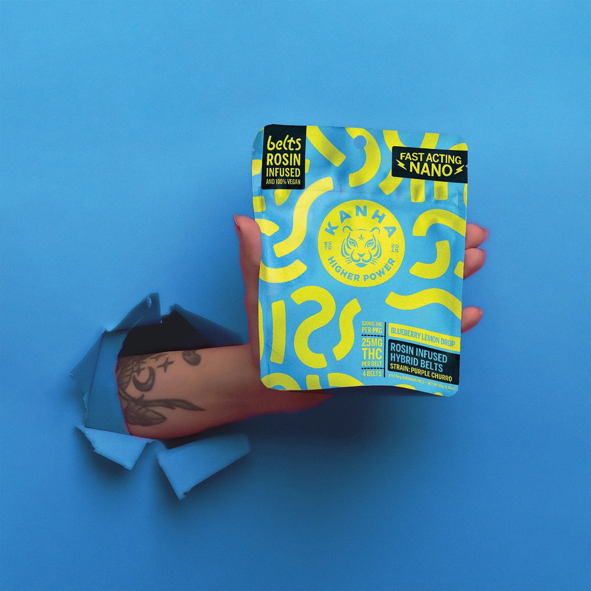 Kanha | Gomitas Rosin Belts THC 25 mg/pza | 4 piezas