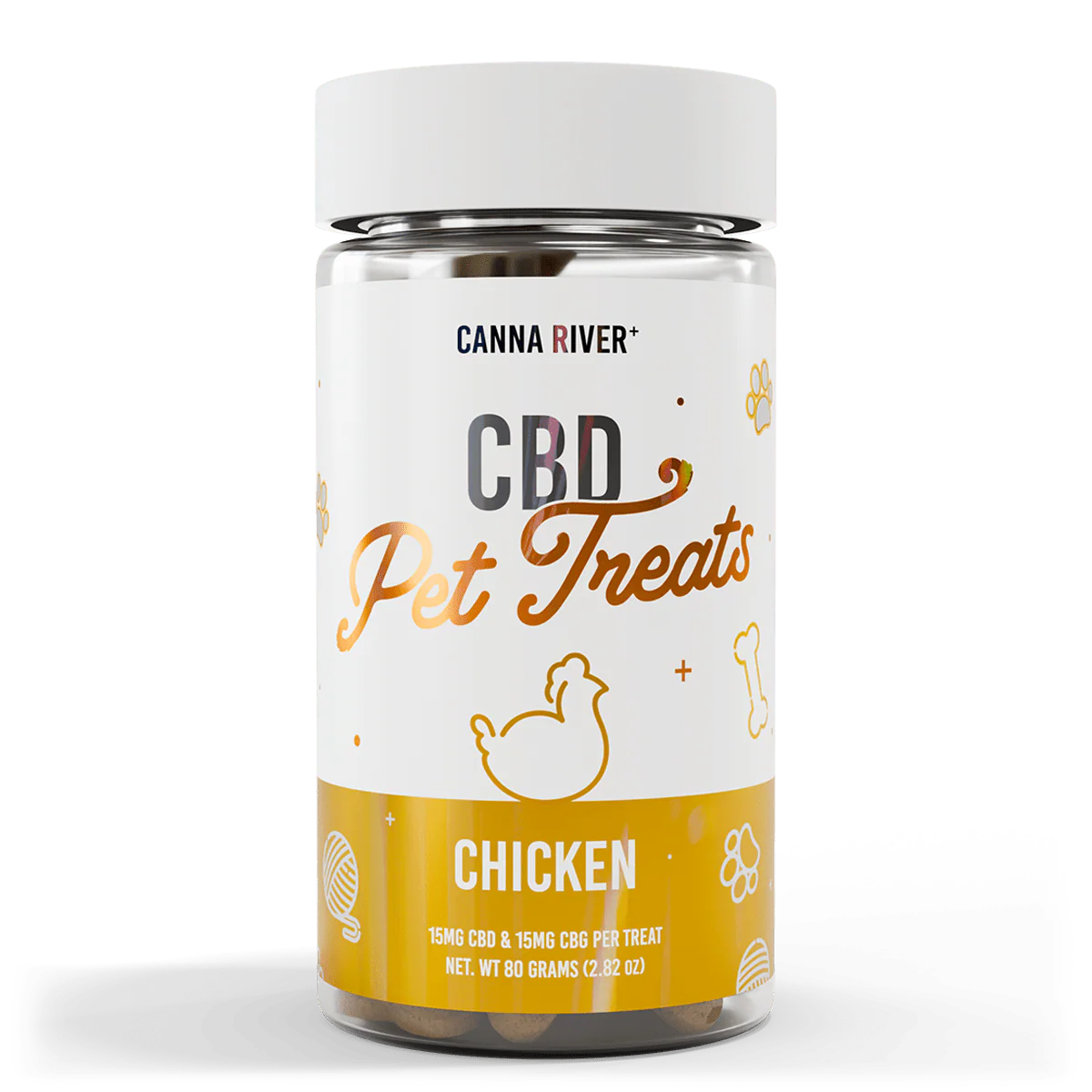 Canna River |  Pet Treats CBD 15 mg/pza + CBG 15 mg/pza | 30 piezas