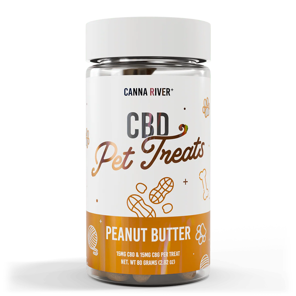 Canna River |  Pet Treats CBD 15 mg/pza + CBG 15 mg/pza | 30 piezas