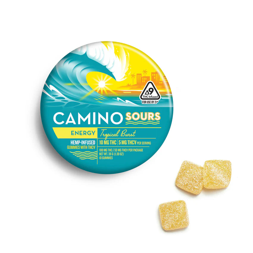 Camino | Gomitas Sour Tropical Burst THC 10 mg/pza + TCH-V 5mg/pza | 10 piezas