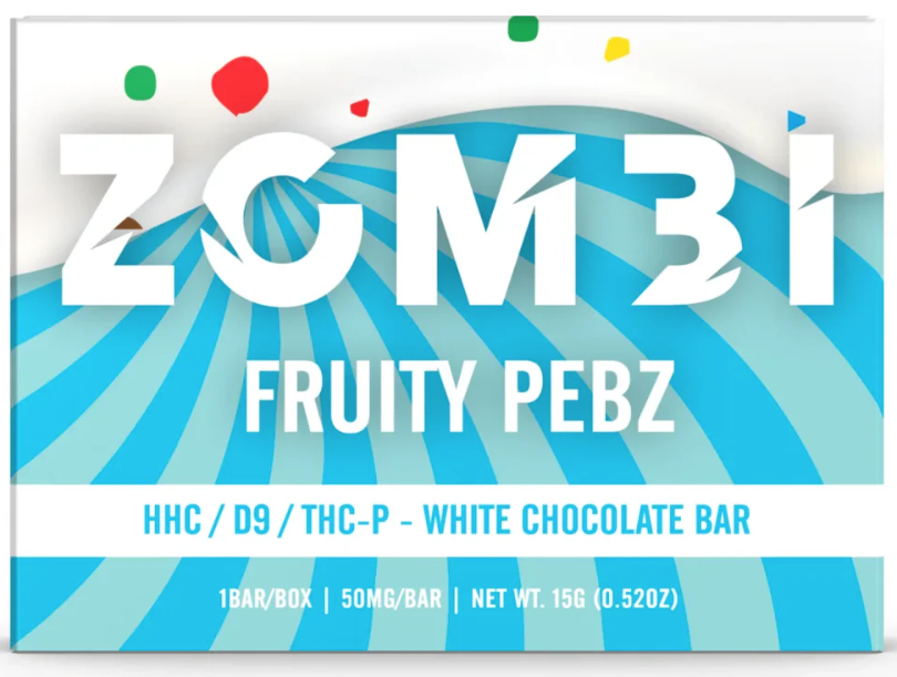 ZOMBI | Chocolates Delta 9 THC 10 mg/pza + HHC 40 mg/pza | 1 Pieza