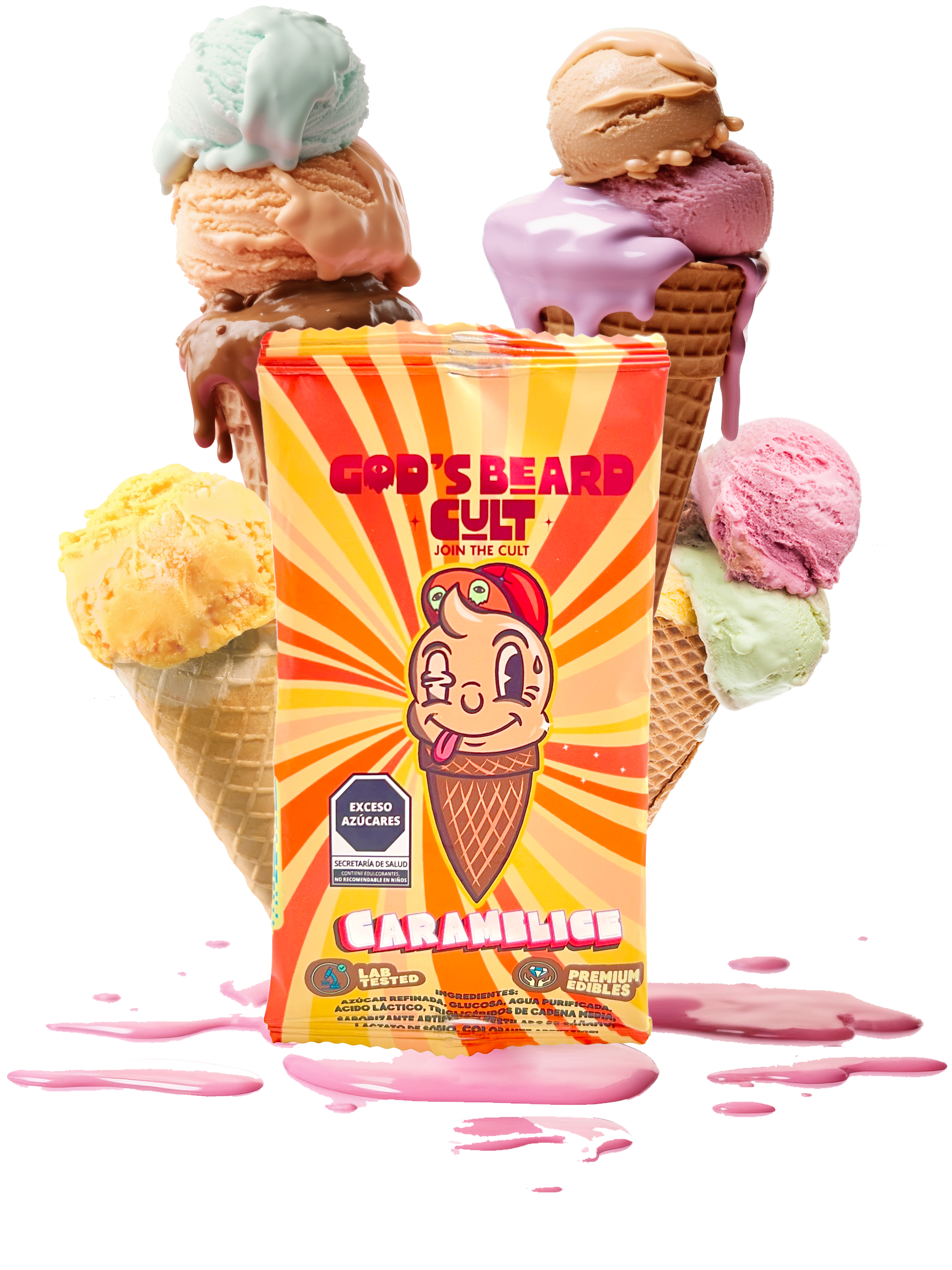 God´s Beard Cult | Paleta de caramelo Delta 9 THC 50 mg/pza | 1 pieza