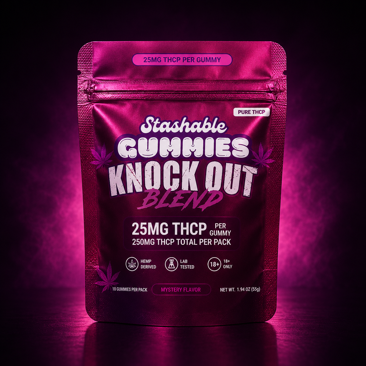 Stashable | Gomitas Knock Out THC-P 25 mg/pza ULTRA POTENTES ☢️ | 10 piezas