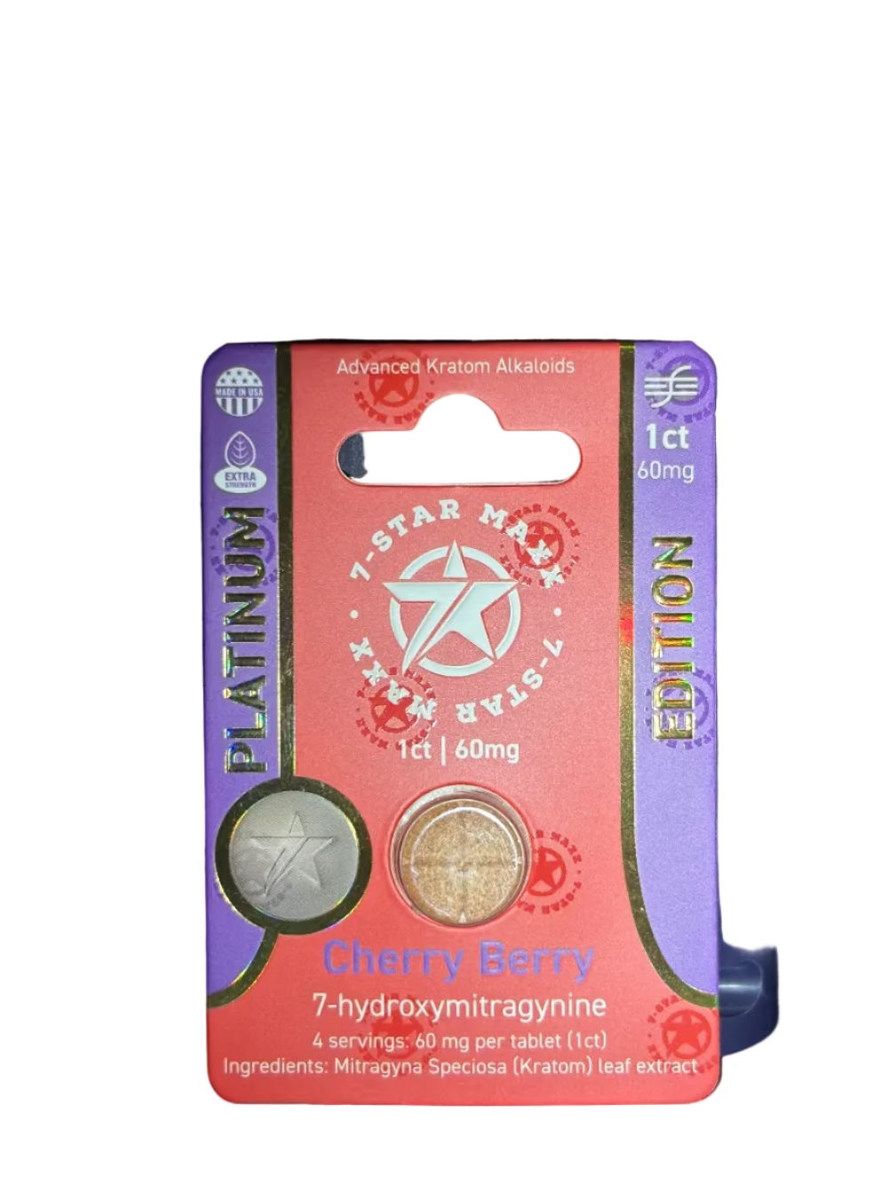 7 Star Maxx | Tableta 7-Hidroximitraginina 60 mg/pza | 1 piezas