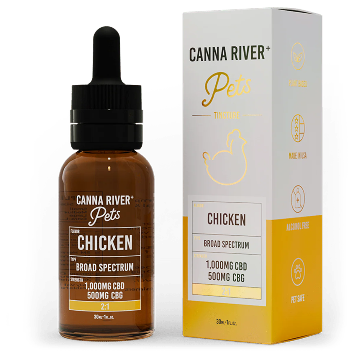 Canna River | Tintura para mascotas CBD + CBG 30 ml o 60 ml | 1 pieza