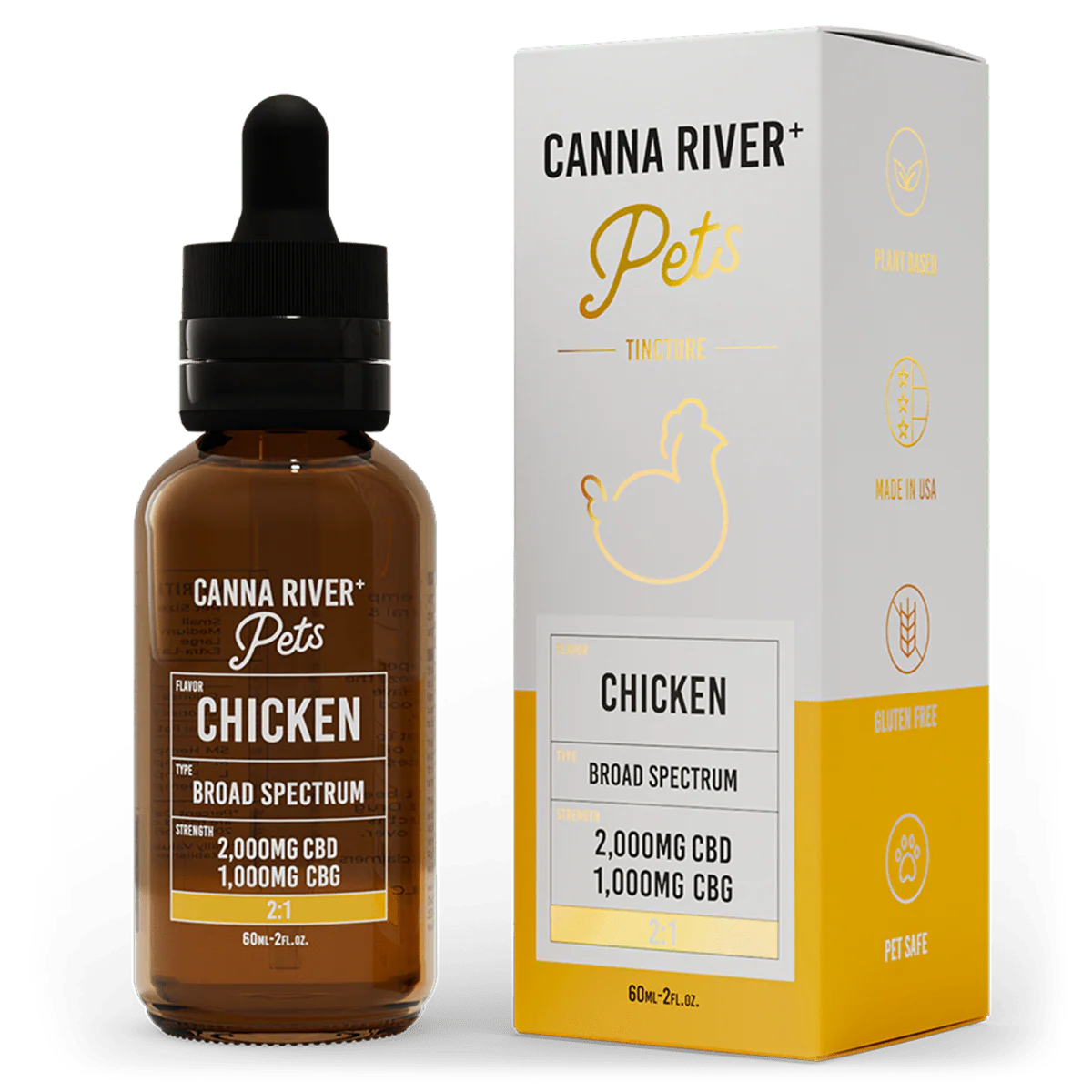 Canna River | Tintura para mascotas CBD + CBG 30 ml o 60 ml | 1 pieza