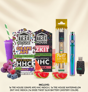 Combo Tre House | Dos Carts Tre House Cartucho de Wax Desechable HHC 1000 mg | 1 ml + Batería MISTERY COLOR para Cartucho de Wax