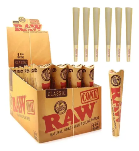 RAW | Hasta 720 Conos Pre Rolados Classic 1 1/4, King Size, Single Size, Peacemaker, 98 mm | 1 pieza