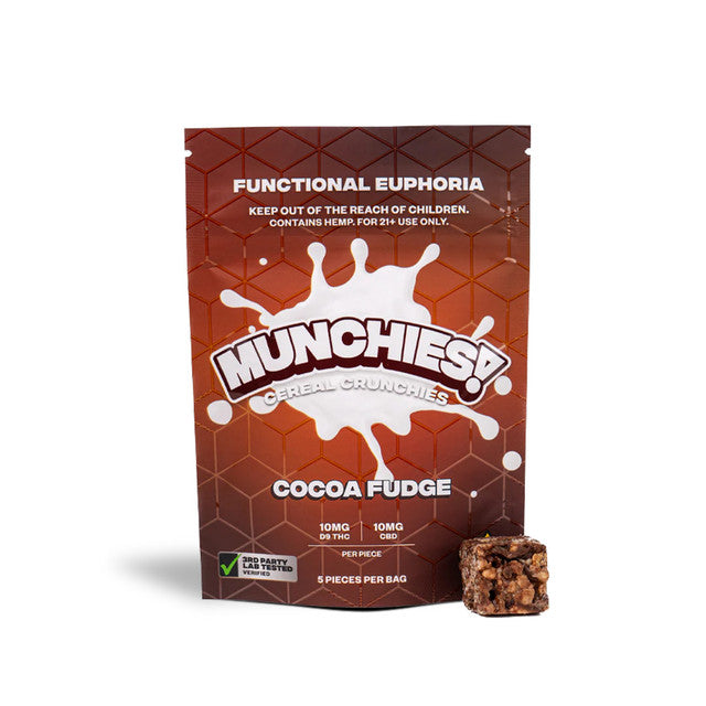 Delta Munchies | Barras de Cereal de Arroz Inflado Delta 9 THC 25 mg/pza + CBD 25mg/pza | 5 o 10 piezas