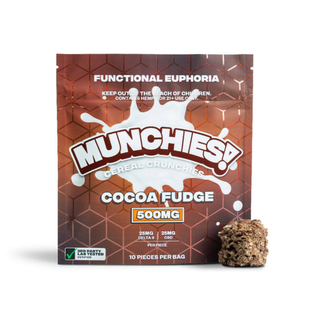 Delta Munchies | Barras de Cereal de Arroz Inflado Delta 9 THC 25 mg/pza + CBD 25mg/pza | 10 piezas