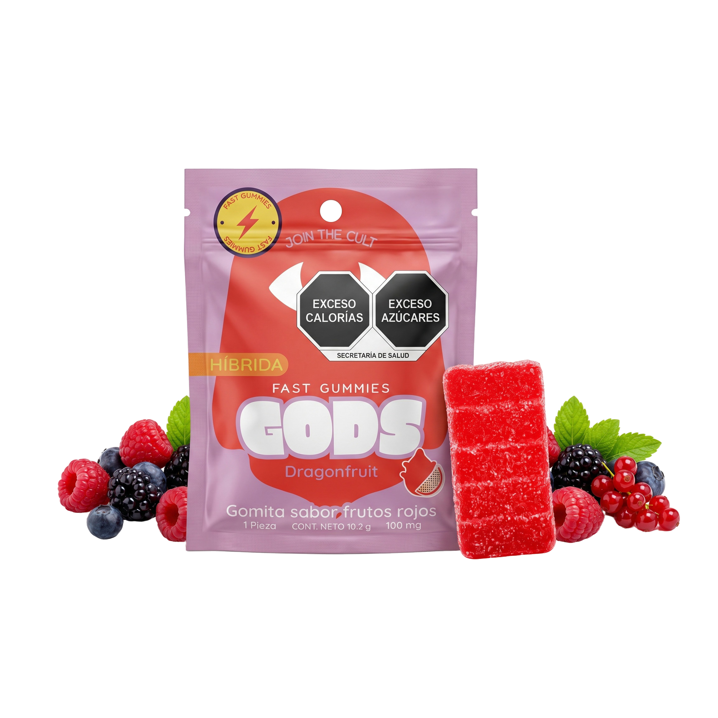 Gods Beard Cult | Gomitas Fast Delta 9 THC + HHC 100 mg/pza | 1 pieza