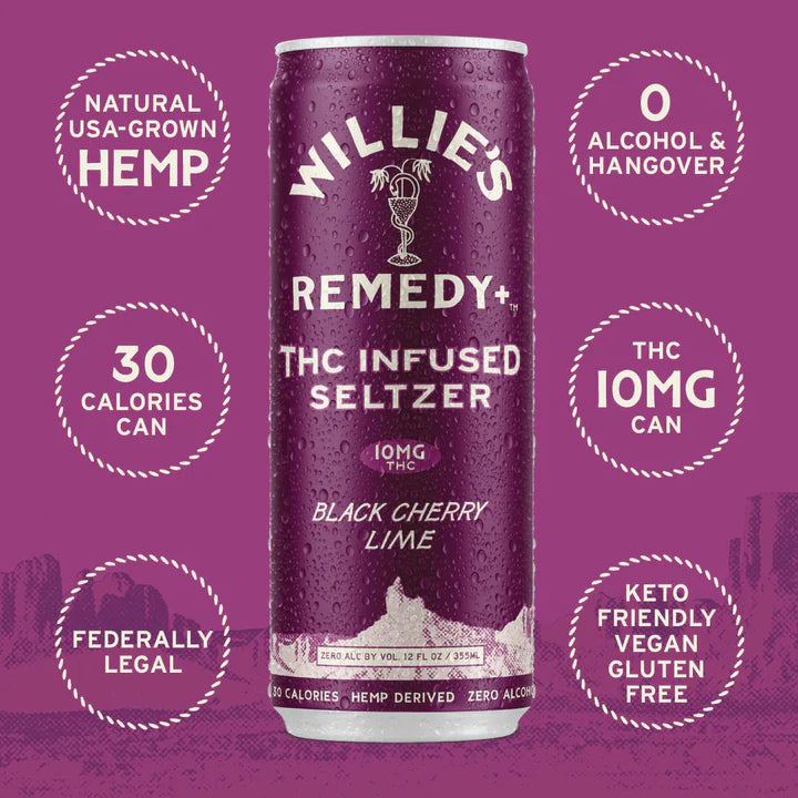Willie's| Seltzer Willie's Remedy D9 THC 10mg/pza | 355 ml | 1 pieza