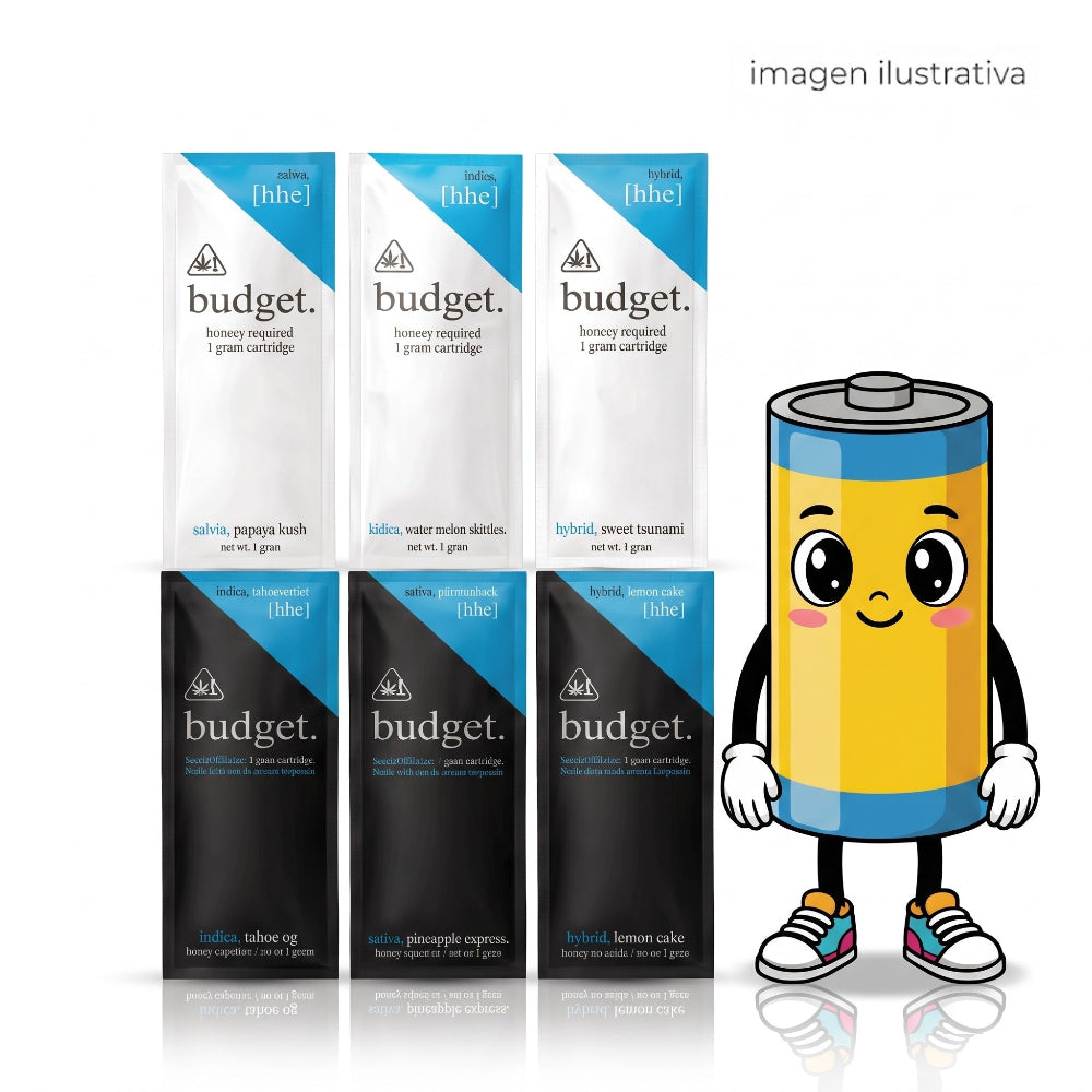 Budget Duo Stasher Pack 2  | Dos Cartuchos de Wax Budget + Batería para Cartucho de Wax 510