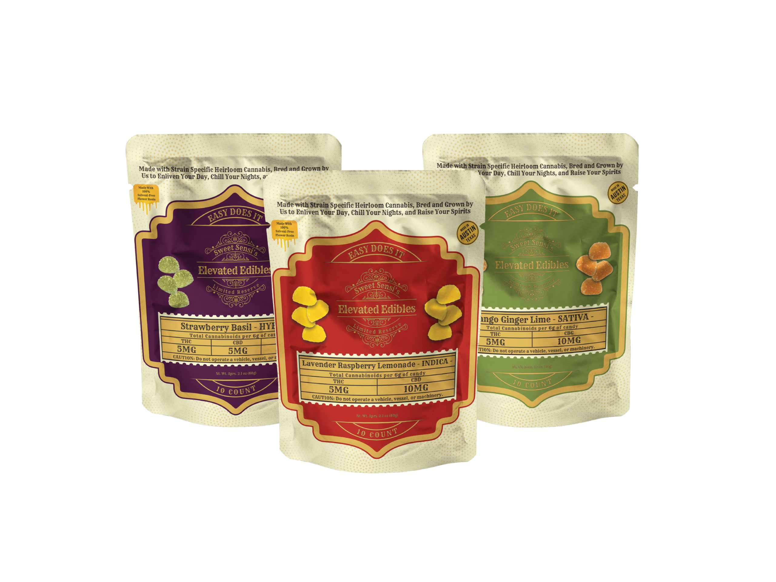 Sweet Sensi | Gomitas Easy Does It Delta 9 THC 5 mg/pza + CBD 10 mg/pza  | 10 piezas