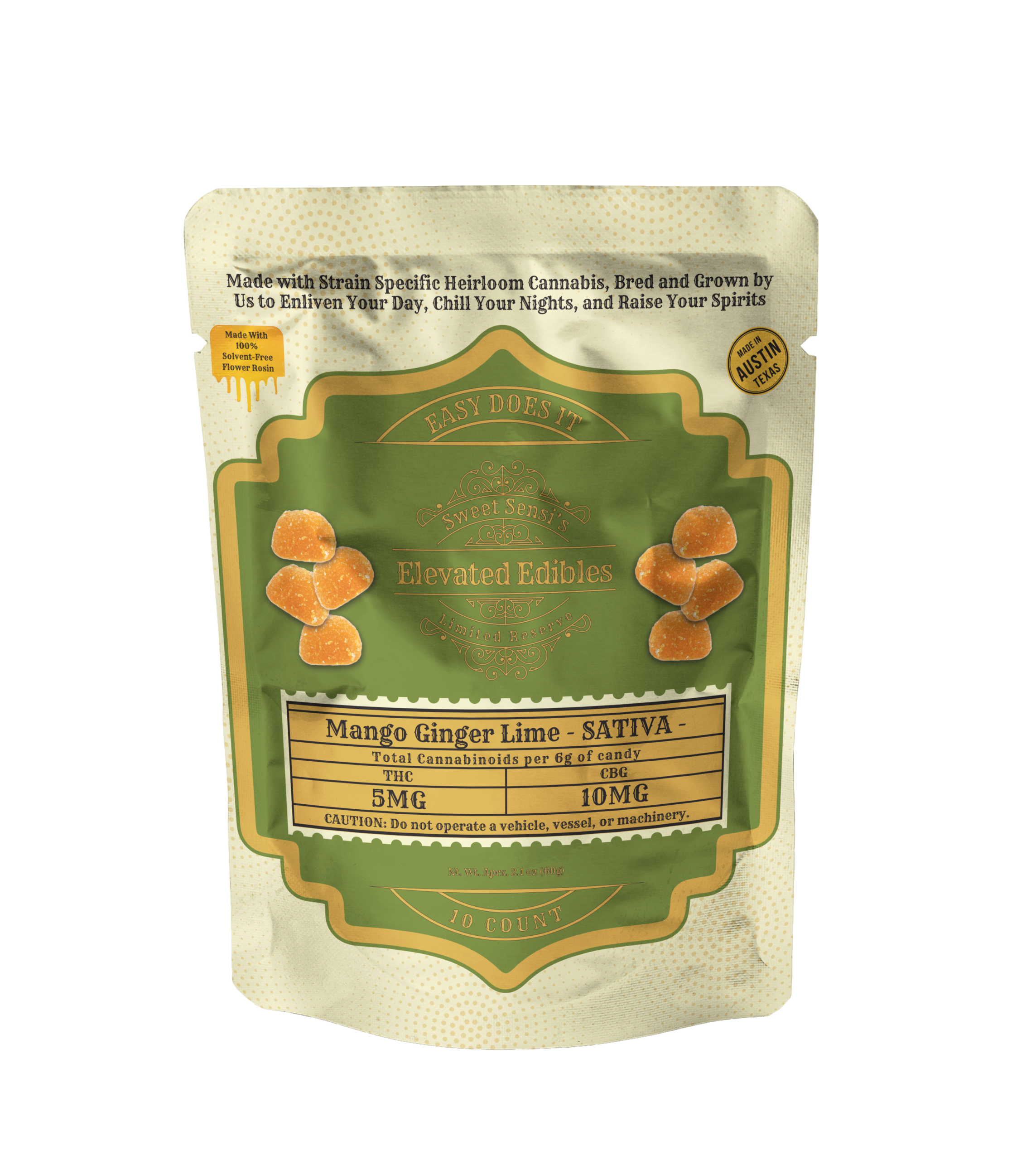 Sweet Sensi | Gomitas Easy Does It Delta 9 THC 5 mg/pza + CBD 10 mg/pza  | 10 piezas