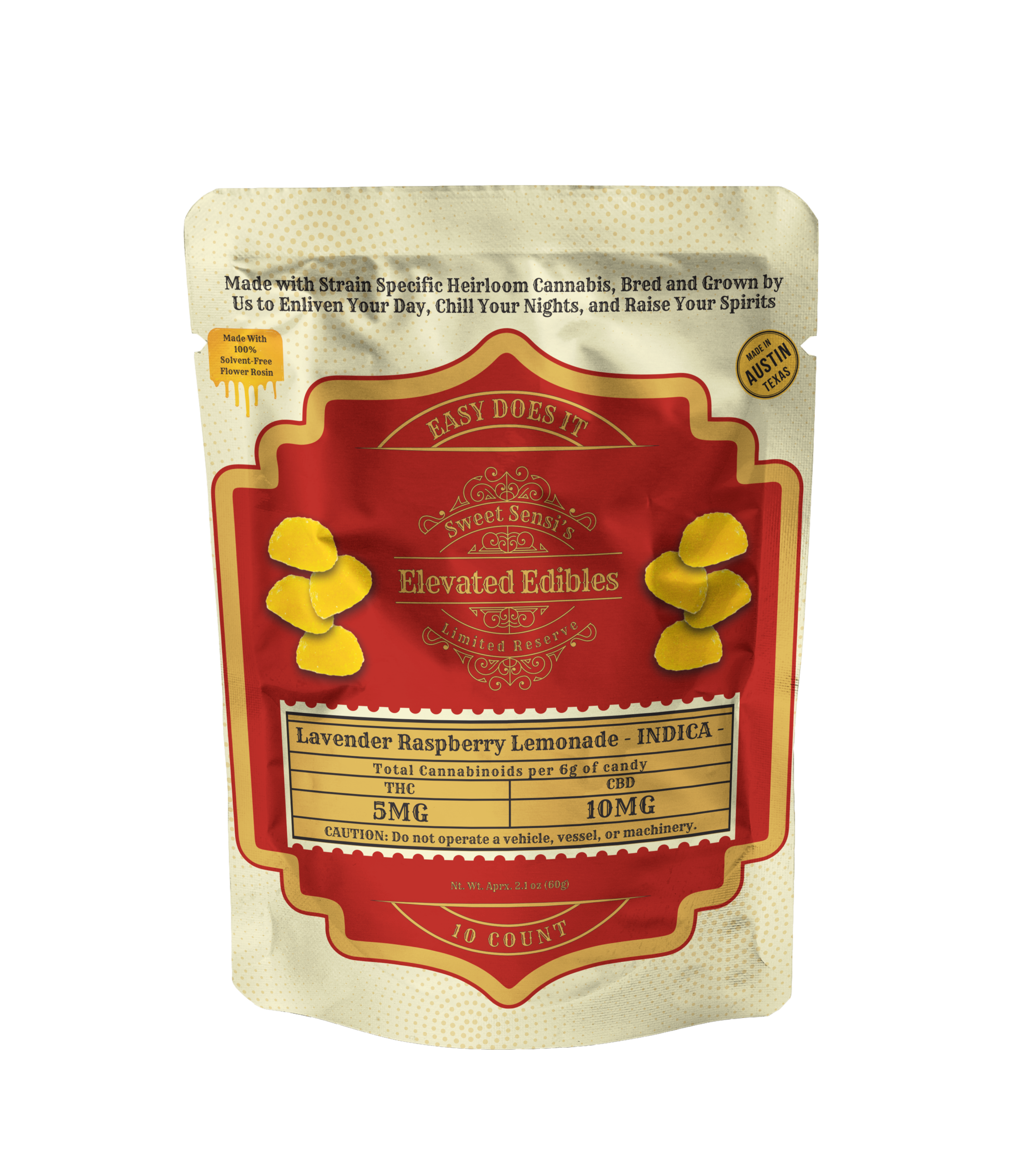 Sweet Sensi | Gomitas Easy Does It Delta 9 THC 5 mg/pza + CBD 10 mg/pza  | 10 piezas