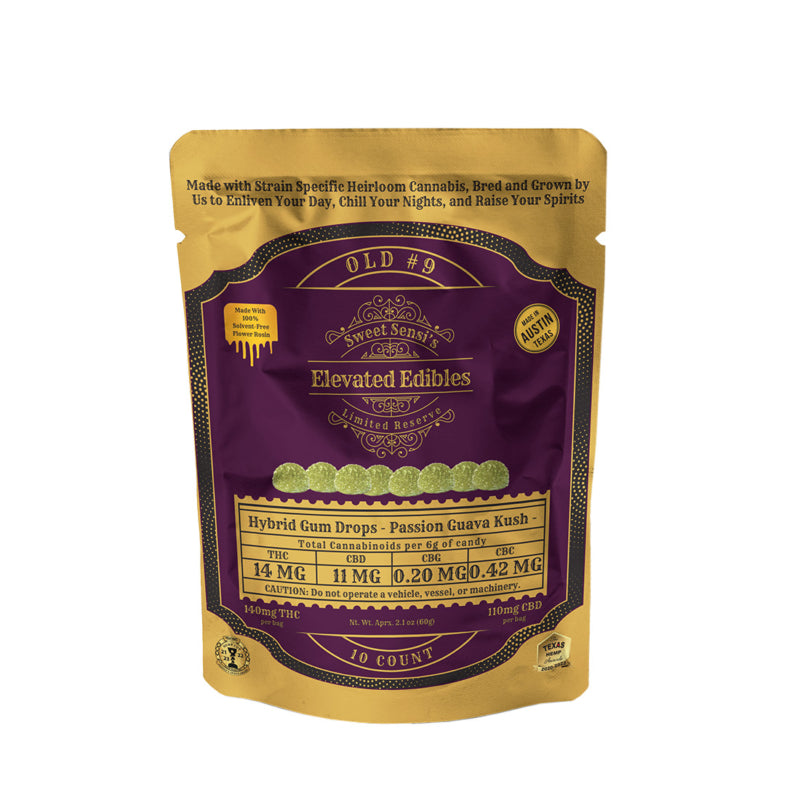 Sweet Sensi | Gomitas Elevated Drops  Delta 9 THC 14 mg/pza + CBD  | 10 o 30 piezas