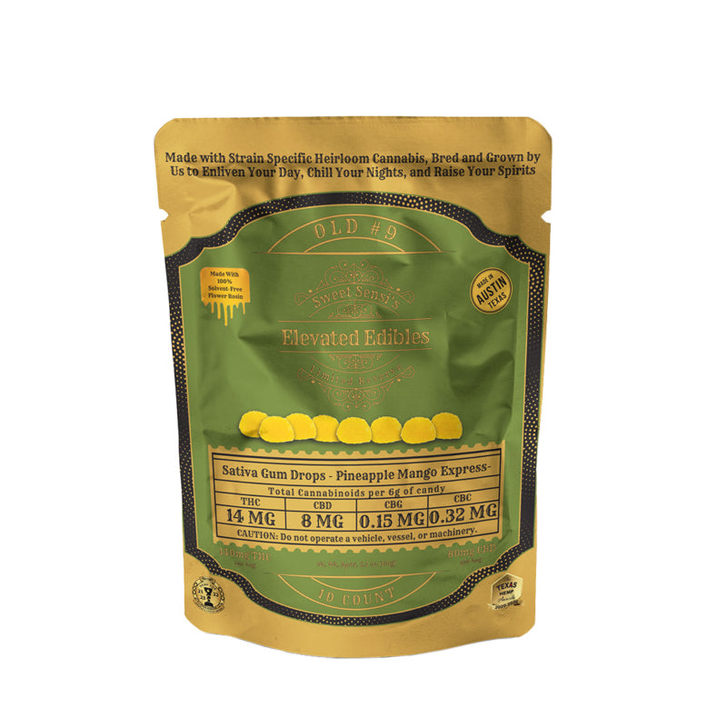 Sweet Sensi | Gomitas Elevated Drops  Delta 9 THC 14 mg/pza + CBD  | 10 o 30 piezas