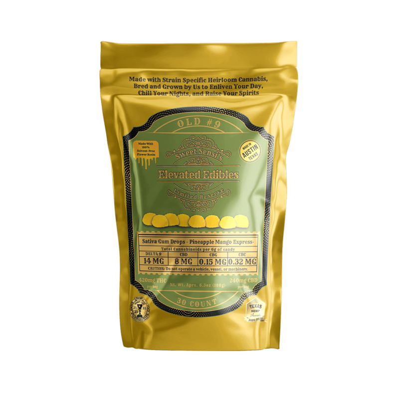 Sweet Sensi | Gomitas Elevated Drops  Delta 9 THC 14 mg/pza + CBD  | 10 o 30 piezas