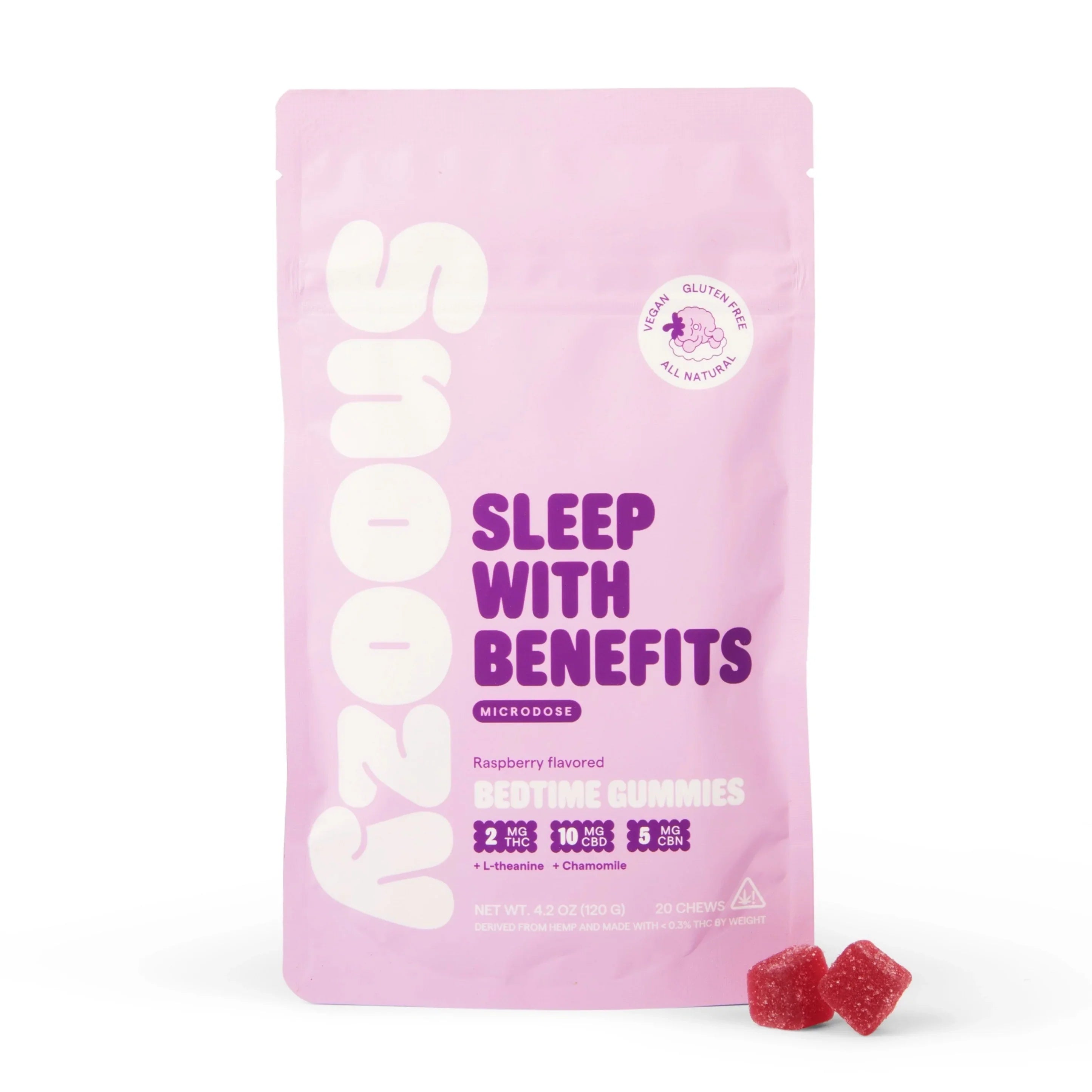 Snoozy | Gomitas Sleep With Benefits Microdosis CBD 10 mg/pza + Delta 9 THC 2 mg/pza + CBN | 2 o 20 piezas