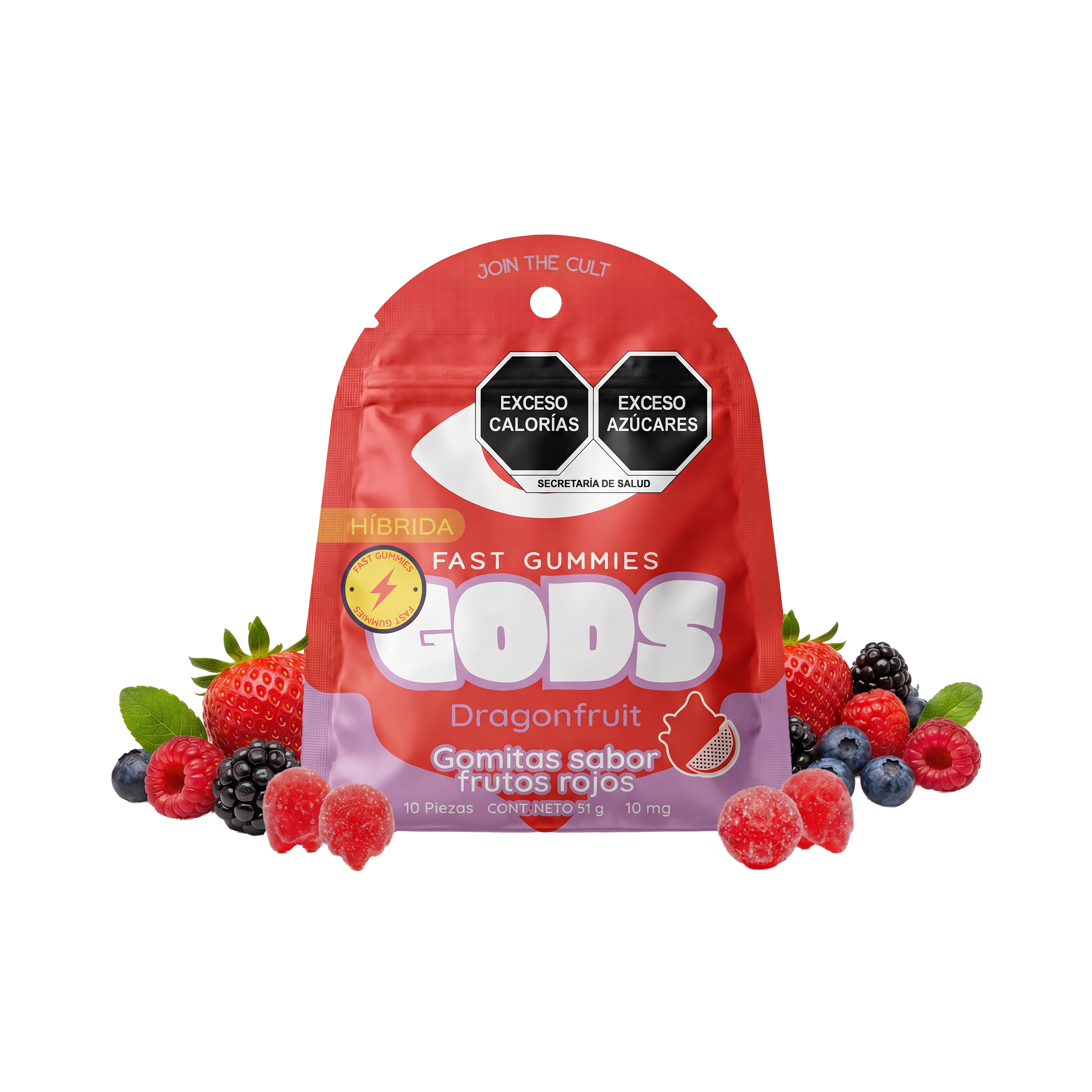 Gods Beard Cult | Gomitas Fast Delta 9 THC + HHC 10 mg/pza | 10 o 20 piezas