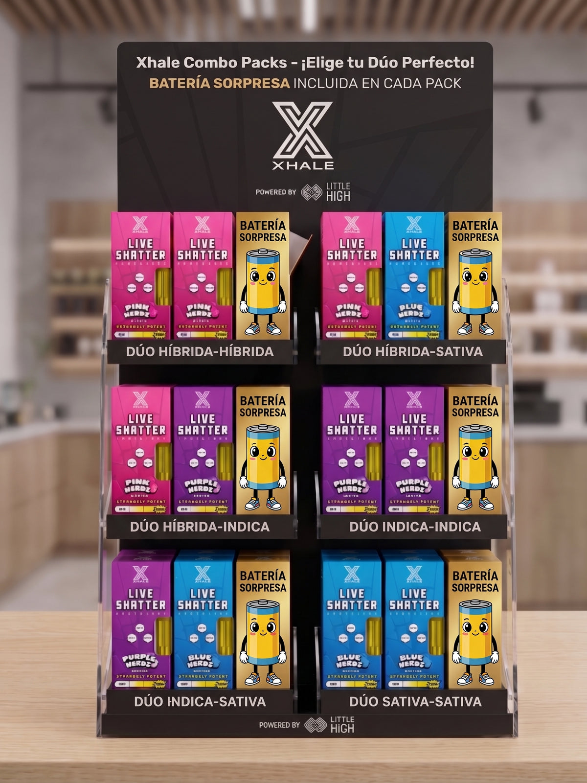 Xhale Combo Pack  | Dos Carts Xhale de Wax HHC-HHCP-HHCA 1000 mg + Batería Sorpresa Ajustable para Cartucho de Wax