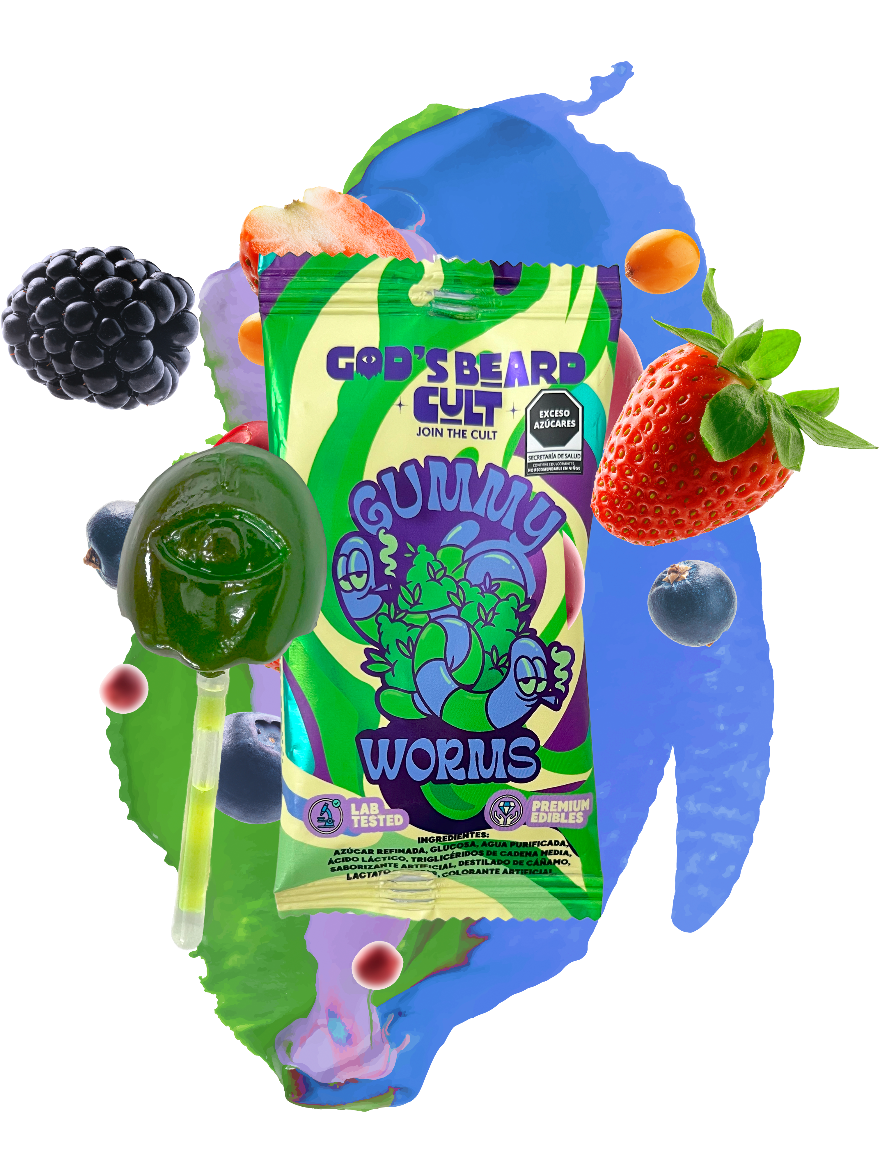God´s Beard Cult | Paleta de caramelo Delta 9 THC 50 mg/pza | 1 pieza