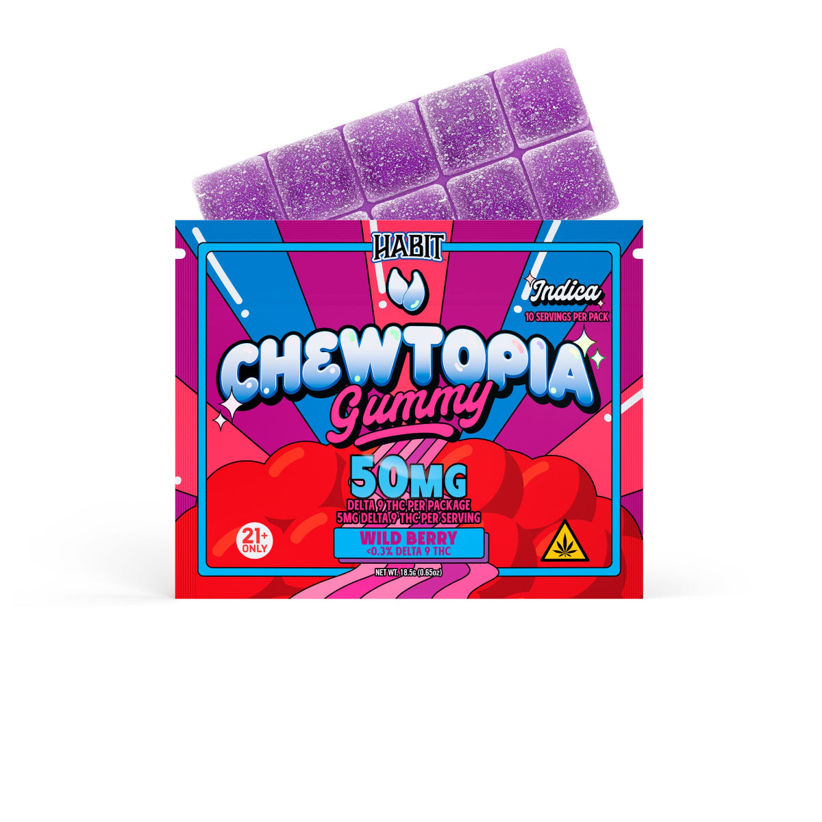 Chewtopia | Gomitas Delta 9 THC 50 mg/pza | 1 pieza