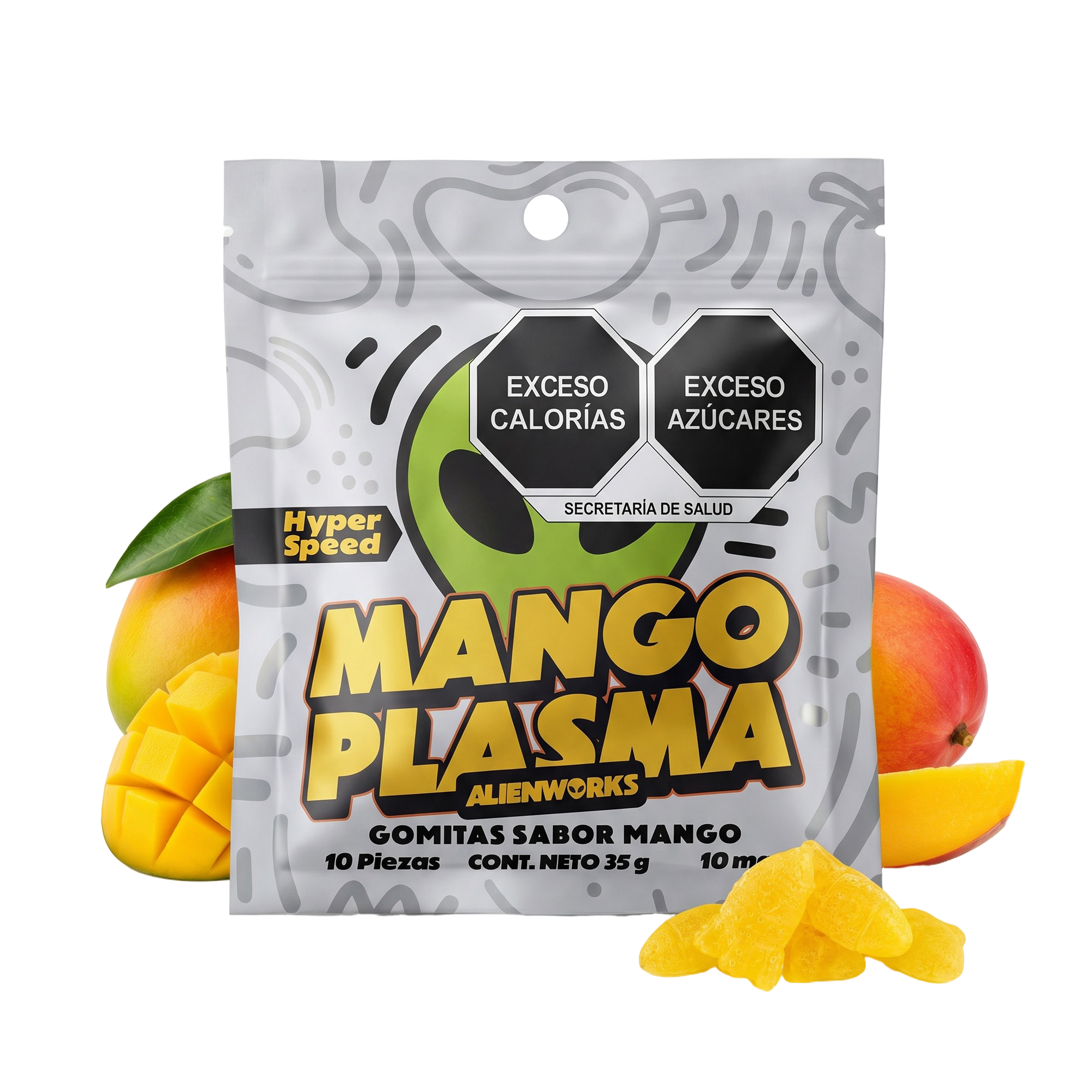 Alienworks | Hyper Speed Nanotech Gomitas Delta 9 + HHC 10 mg/pza  | 10 o 20 piezas