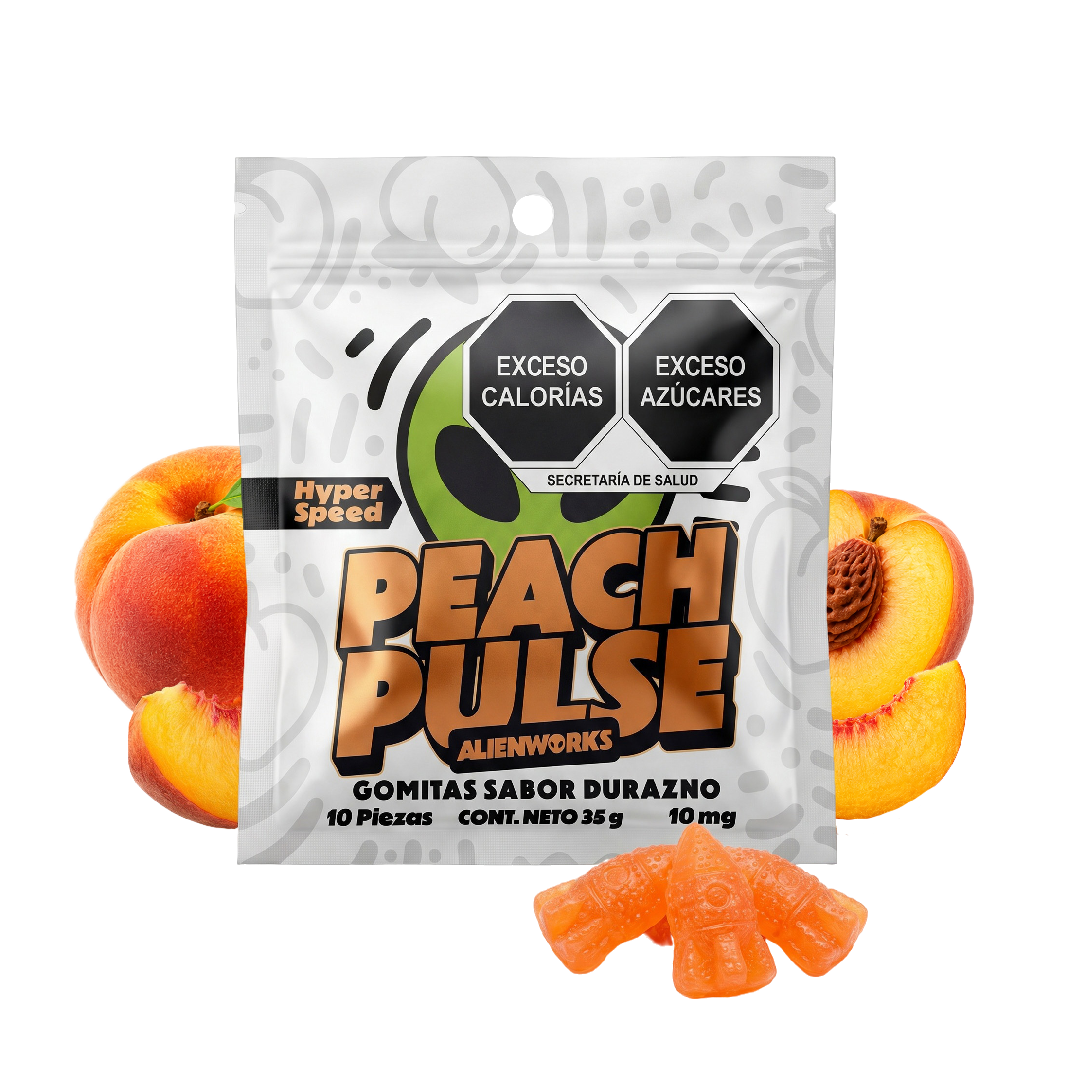 Alienworks | Hyper Speed Nanotech Gomitas Delta 9 + HHC 10 mg/pza  | 10 o 20 piezas