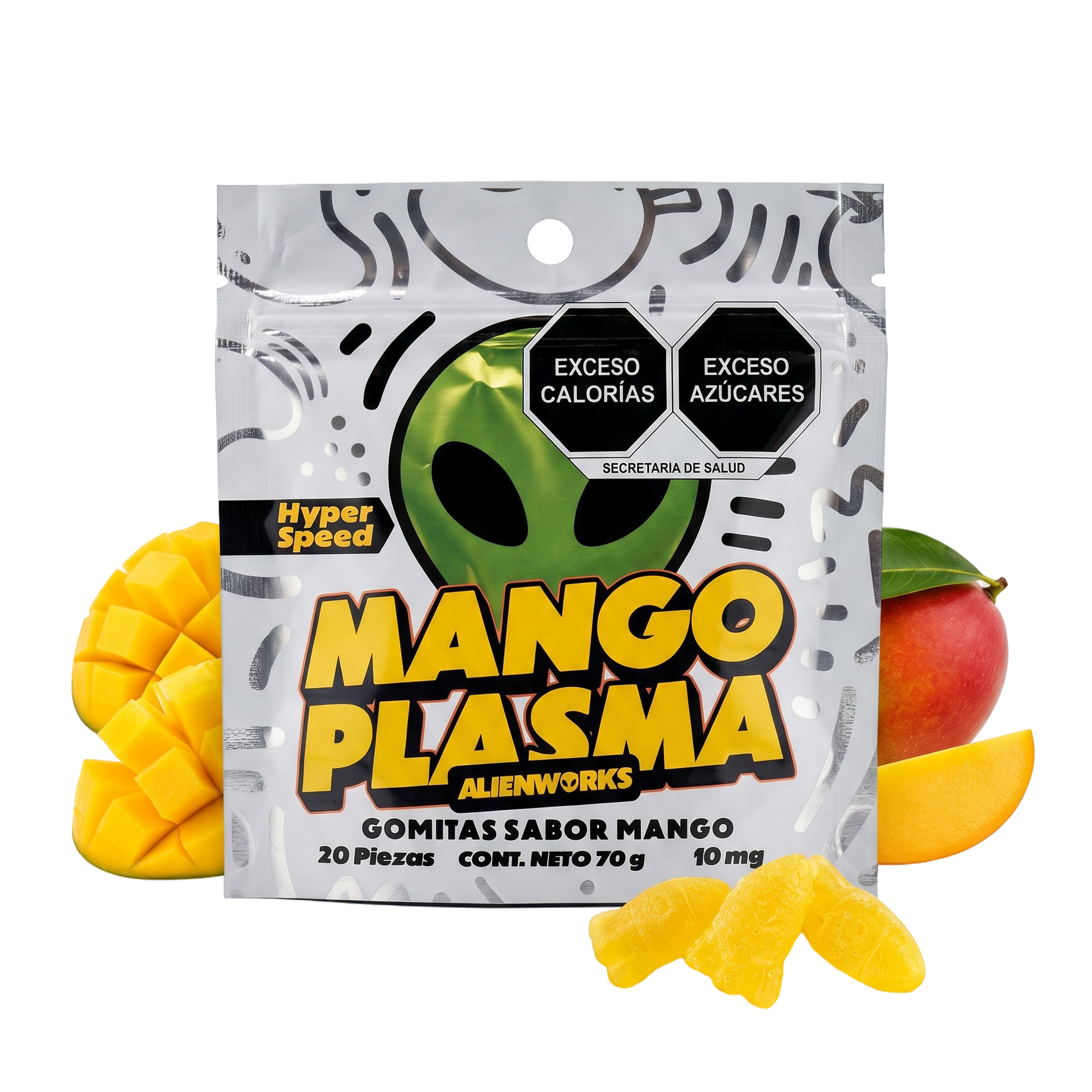 Alienworks | Hyper Speed Nanotech Gomitas Delta 9 + HHC 10 mg/pza  | 10 o 20 piezas