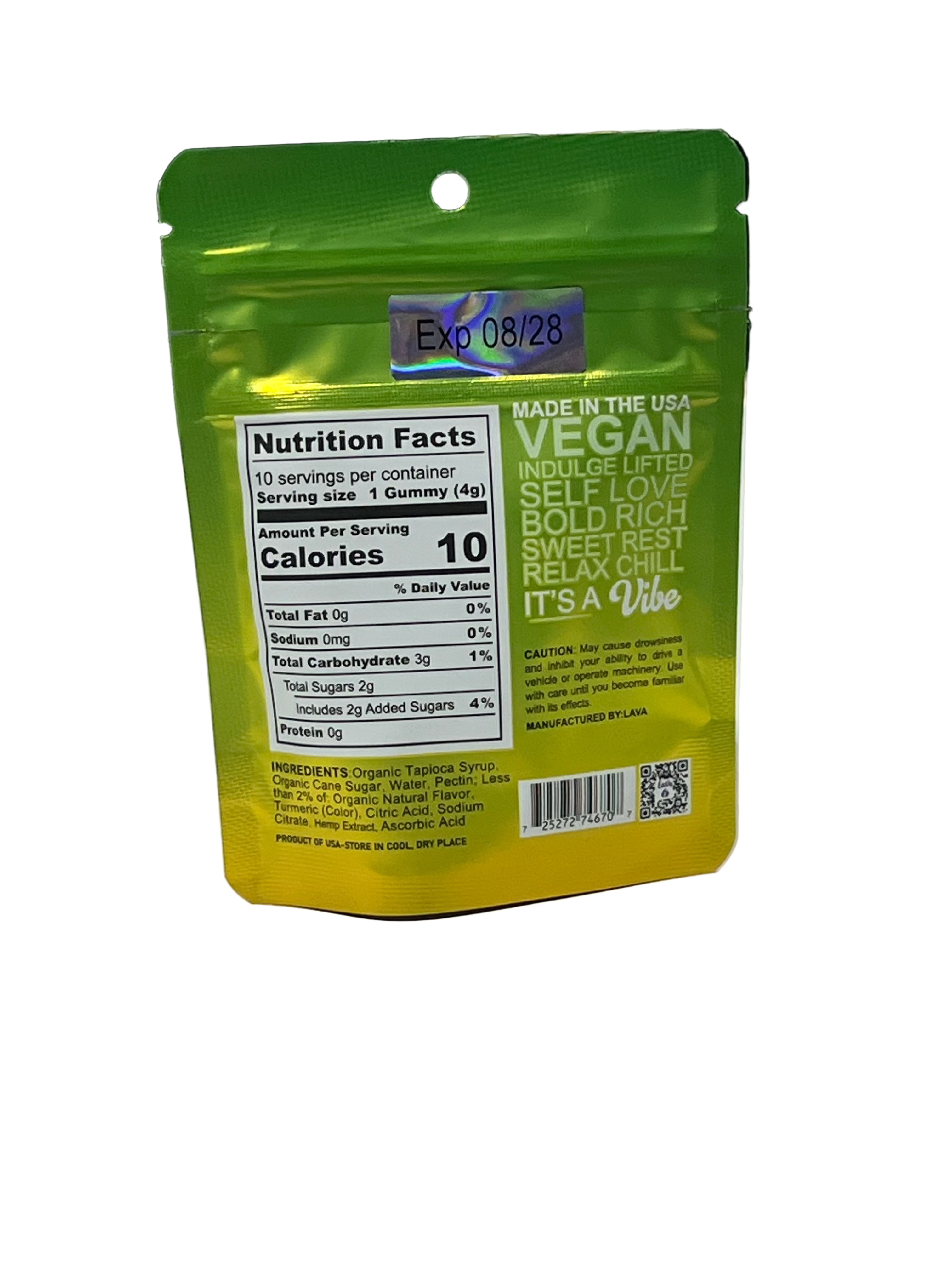 Lava | Gomitas Delta 8 THC 10 mg/pza + HHC 10 mg/pza + THC-P 5 mg/pza | 10 piezas